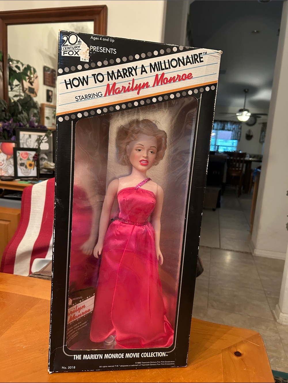 Marilyn Monroe Doll in Pink Evening Gown - How to Marry a Millionaire Vintage